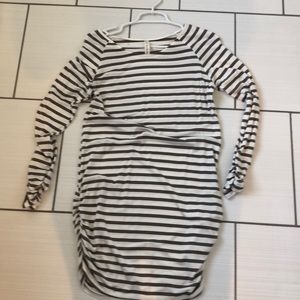 Brown and white striped tunic